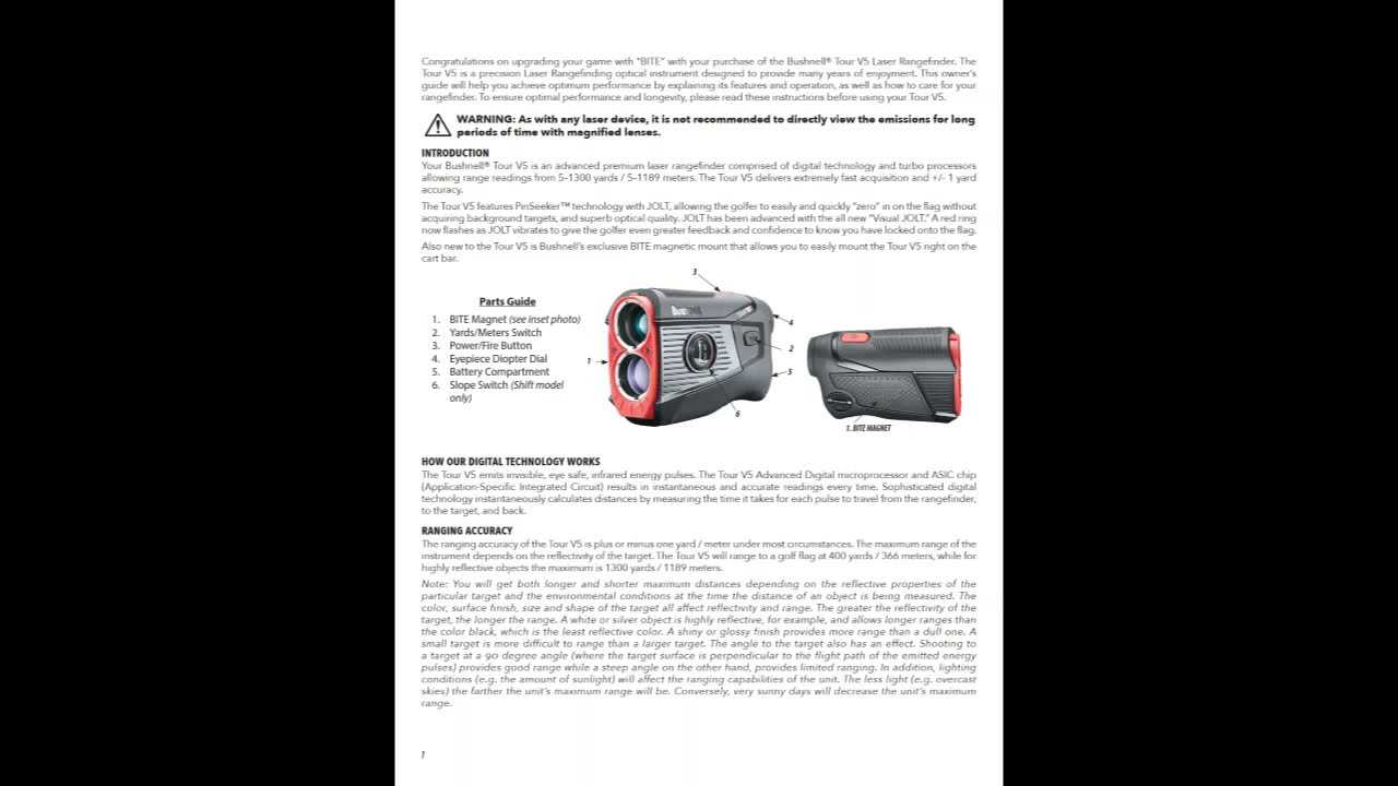 bushnell tour v4 instruction manual