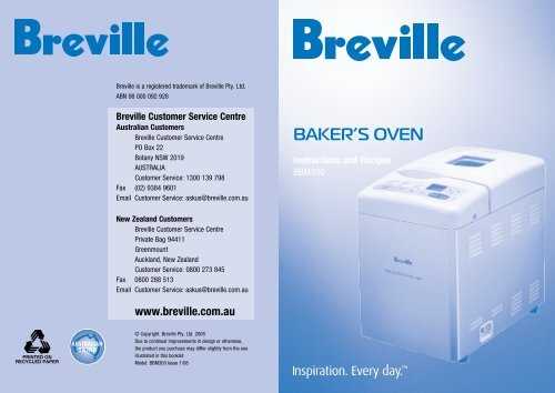 breville bread machine instruction manual