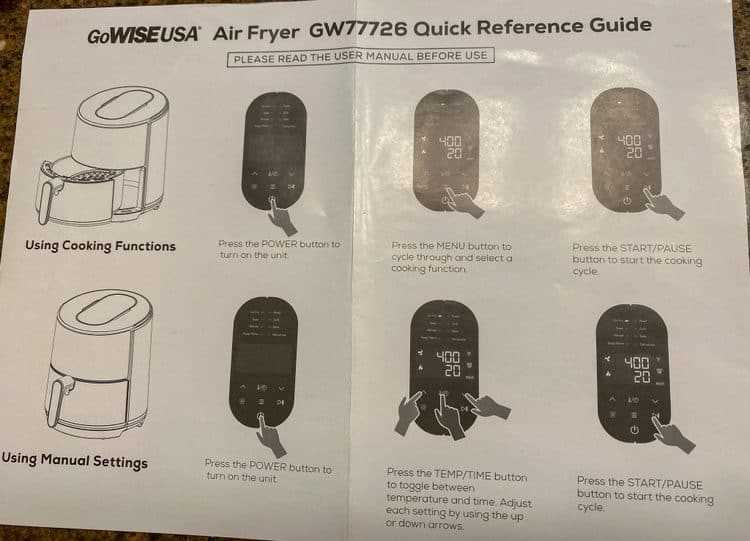 gowise air fryer instruction manual