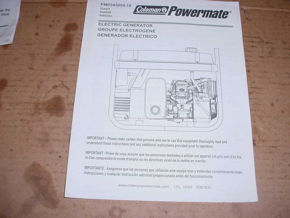 coleman powermate 5000 instruction manual