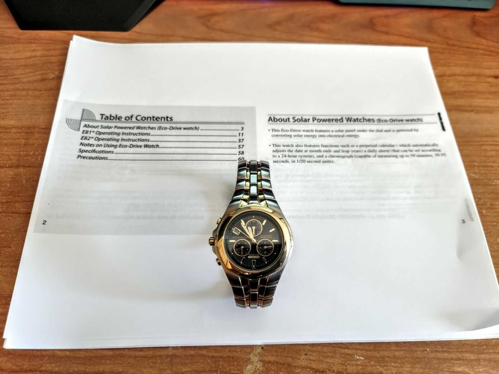 citizen eco drive e812 instruction manual