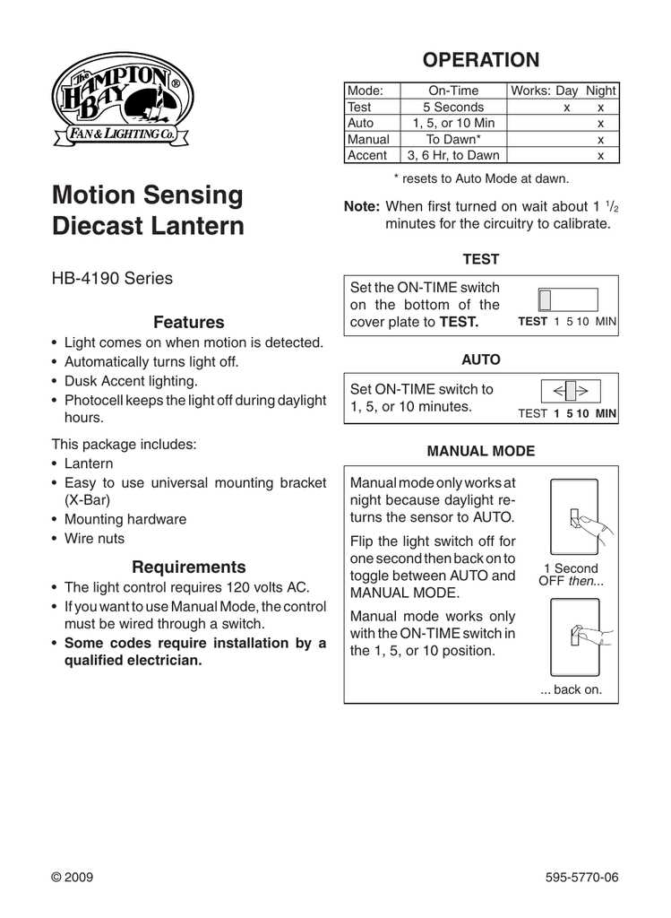 hampton bay instruction manual