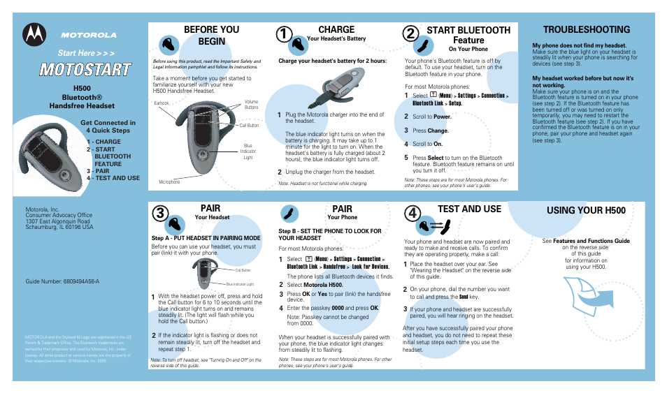 motorola bluetooth n136 instruction manual