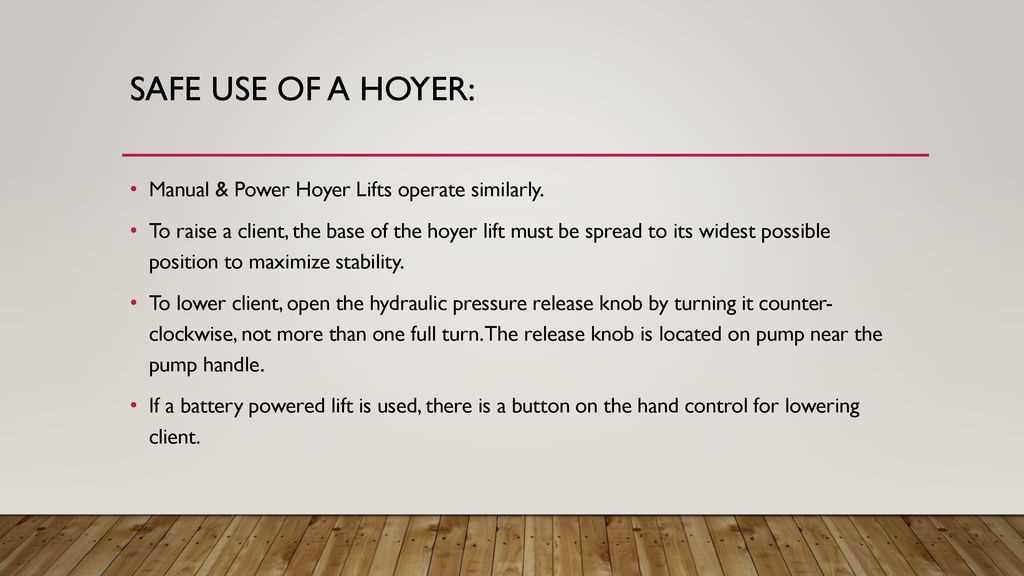 hoyer lift manual instructions