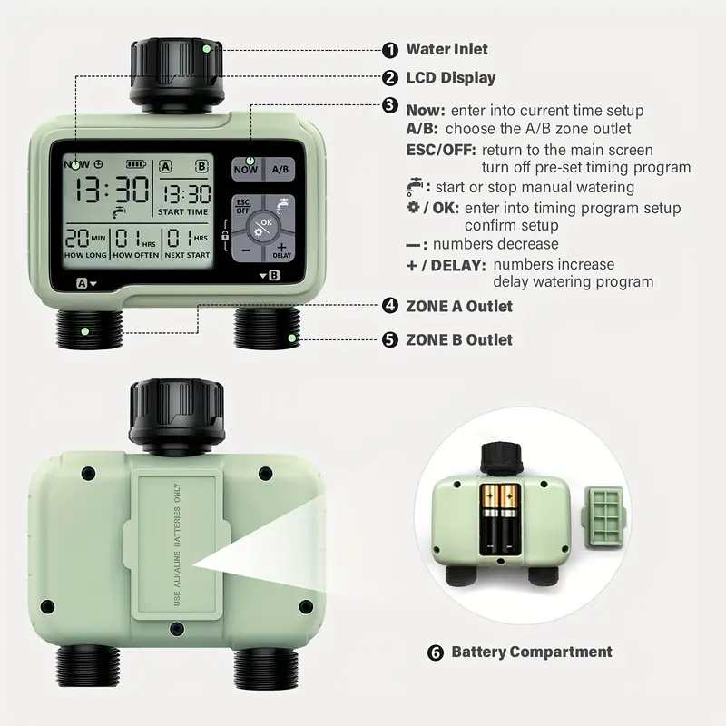 homitt programmable water timer instruction manual