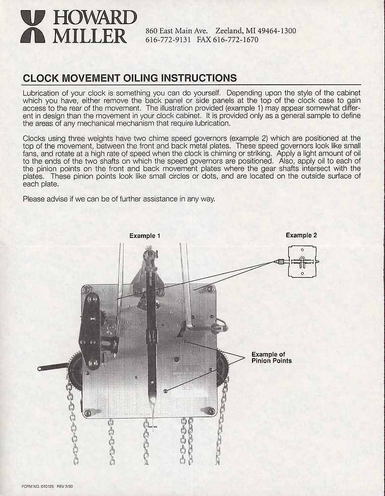 howard miller clock instruction manual