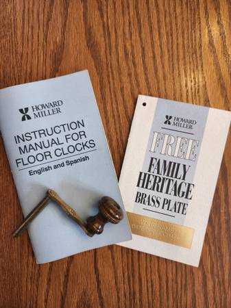 howard miller grandfather clock instruction manual