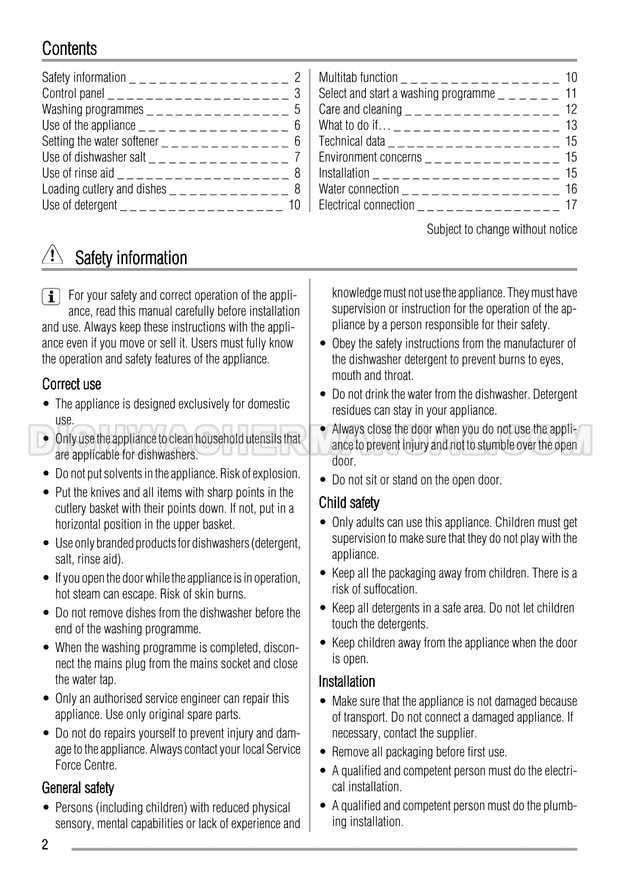 instruction manual for zanussi washing machine