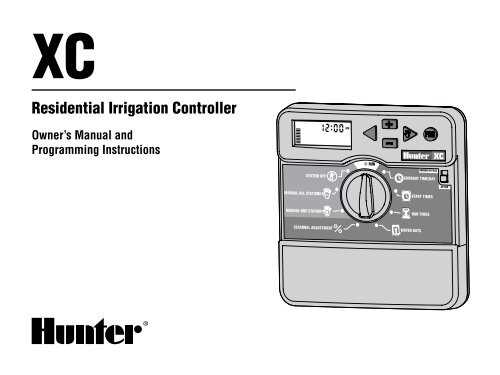 hunter xc irrigation controller instruction manual