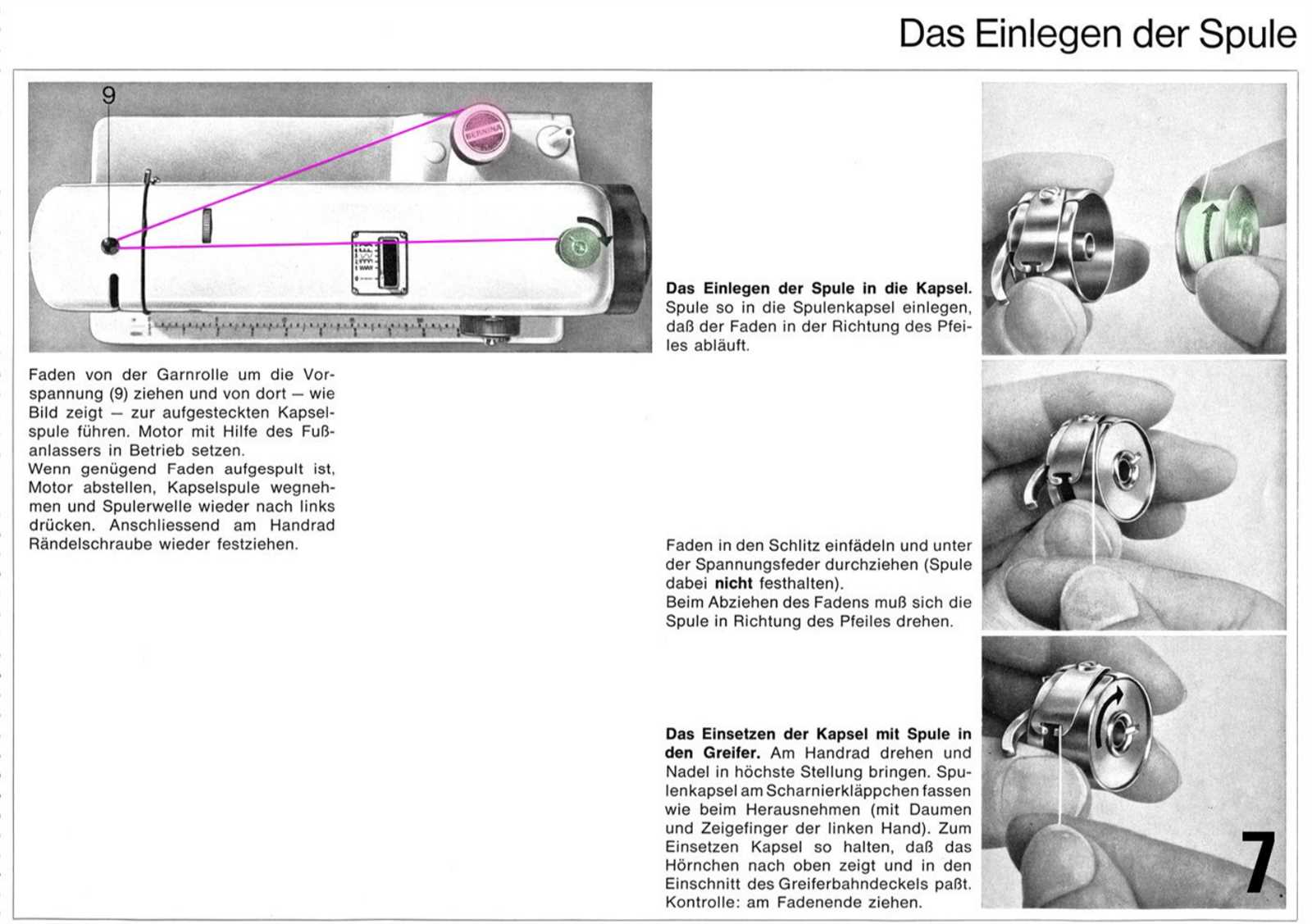 bernina 707 minimatic instruction manual