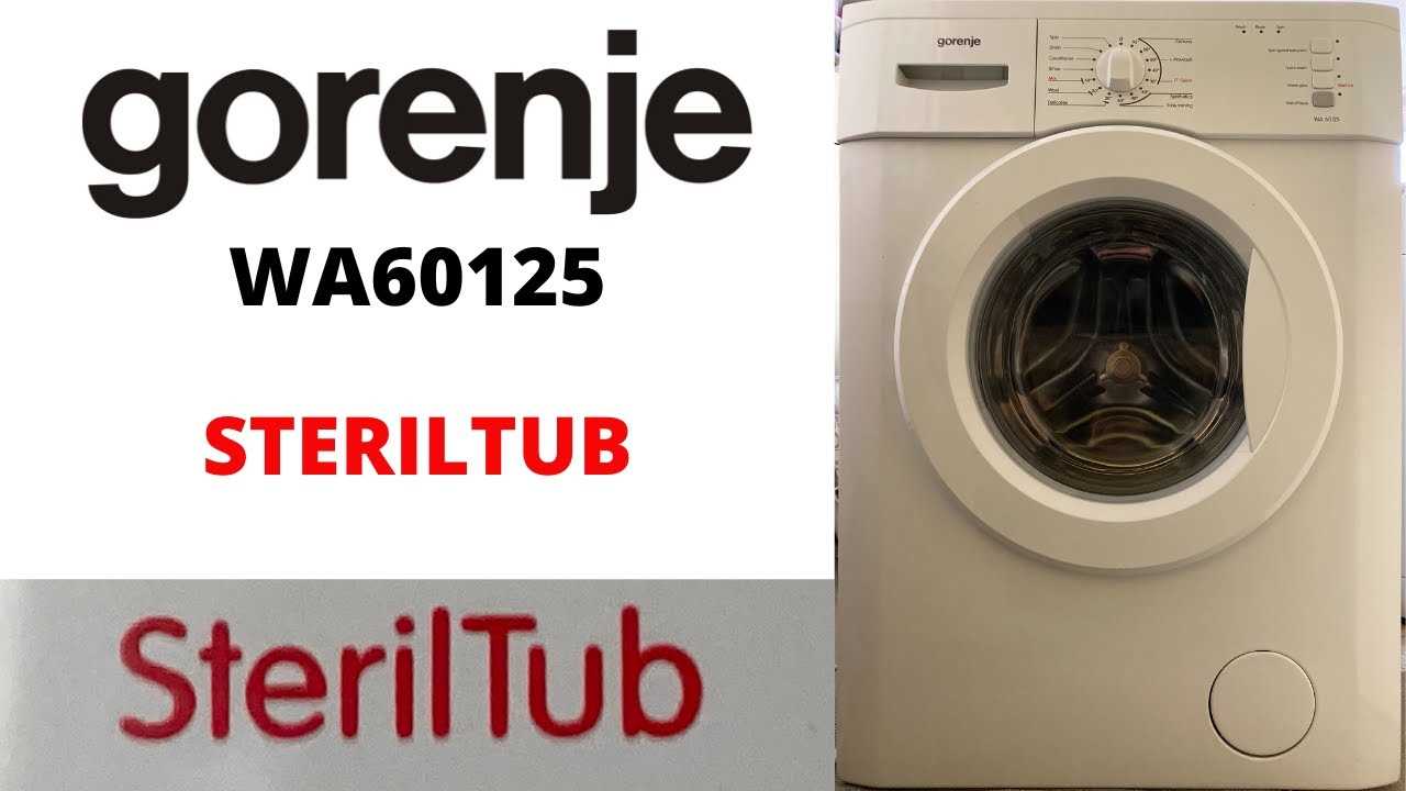 gorenje washing machine instruction manual