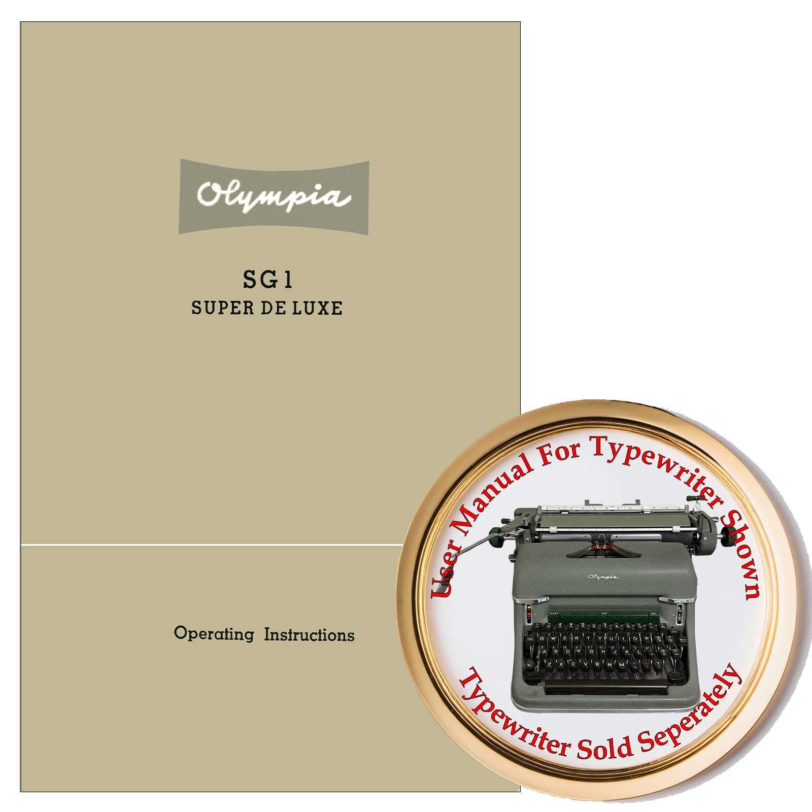 olympia deluxe typewriter instruction manual