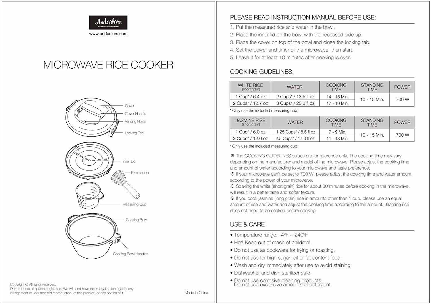 imusa rice cooker instruction manual