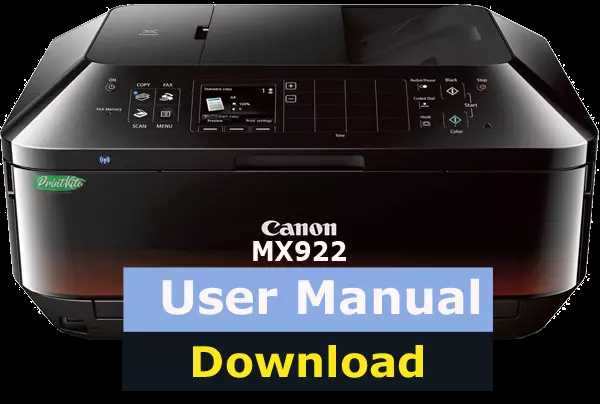 instruction manual for canon mx922 printer