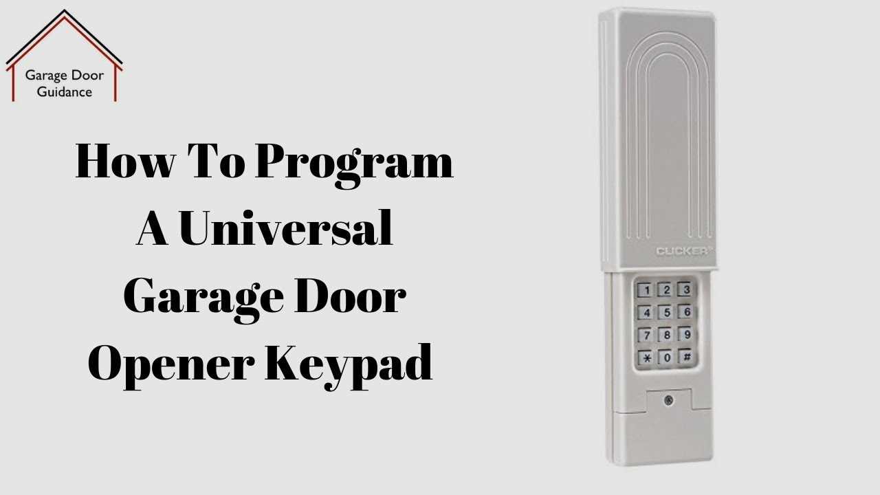 instruction manual for clicker garage door opener