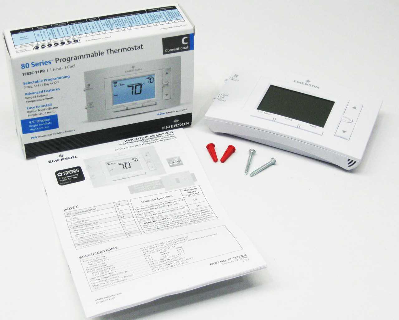 instruction manual for emerson thermostat