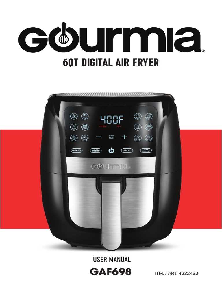 instruction manual for gourmia air fryer