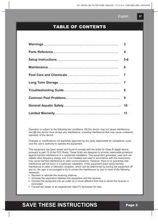 intex pool pump instruction manual