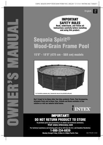 intex rectangular pool instruction manual