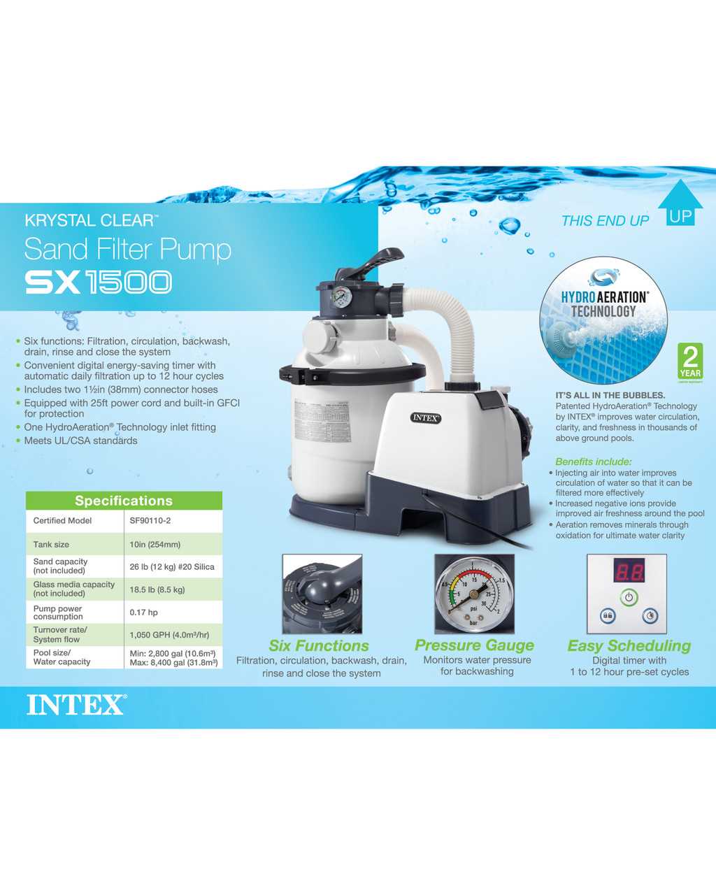 intex sand filter pump instruction manual