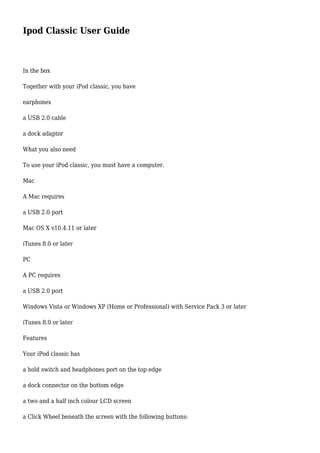 ipod 80gb instruction manual