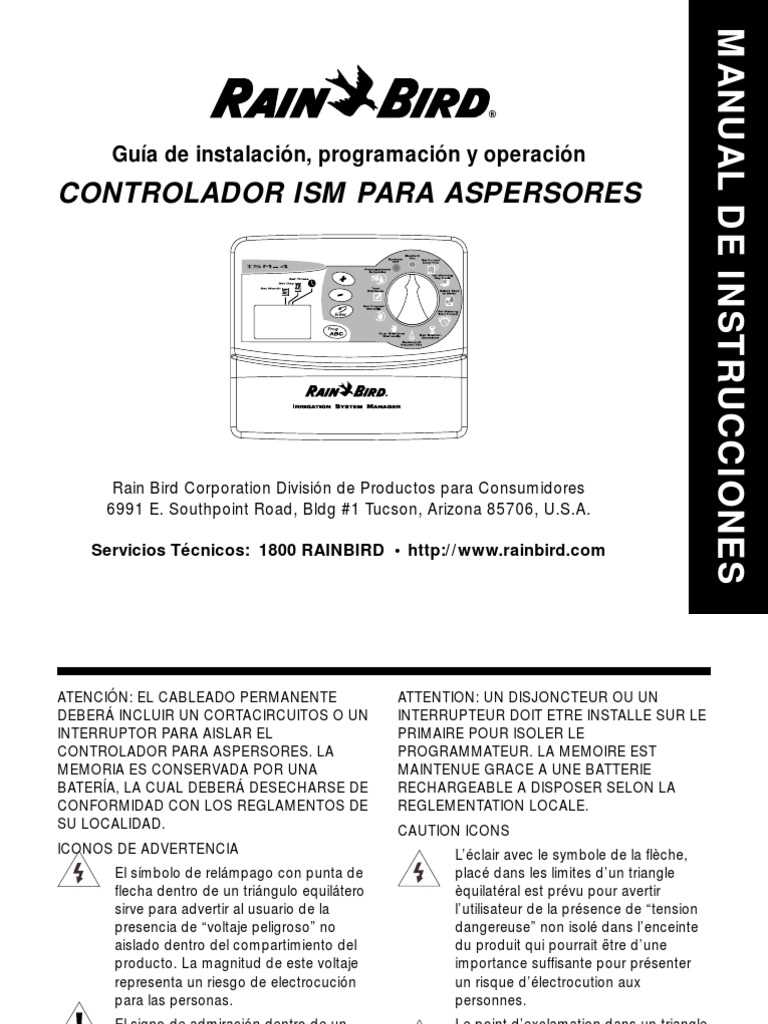 rainbird ism 9 instruction manual