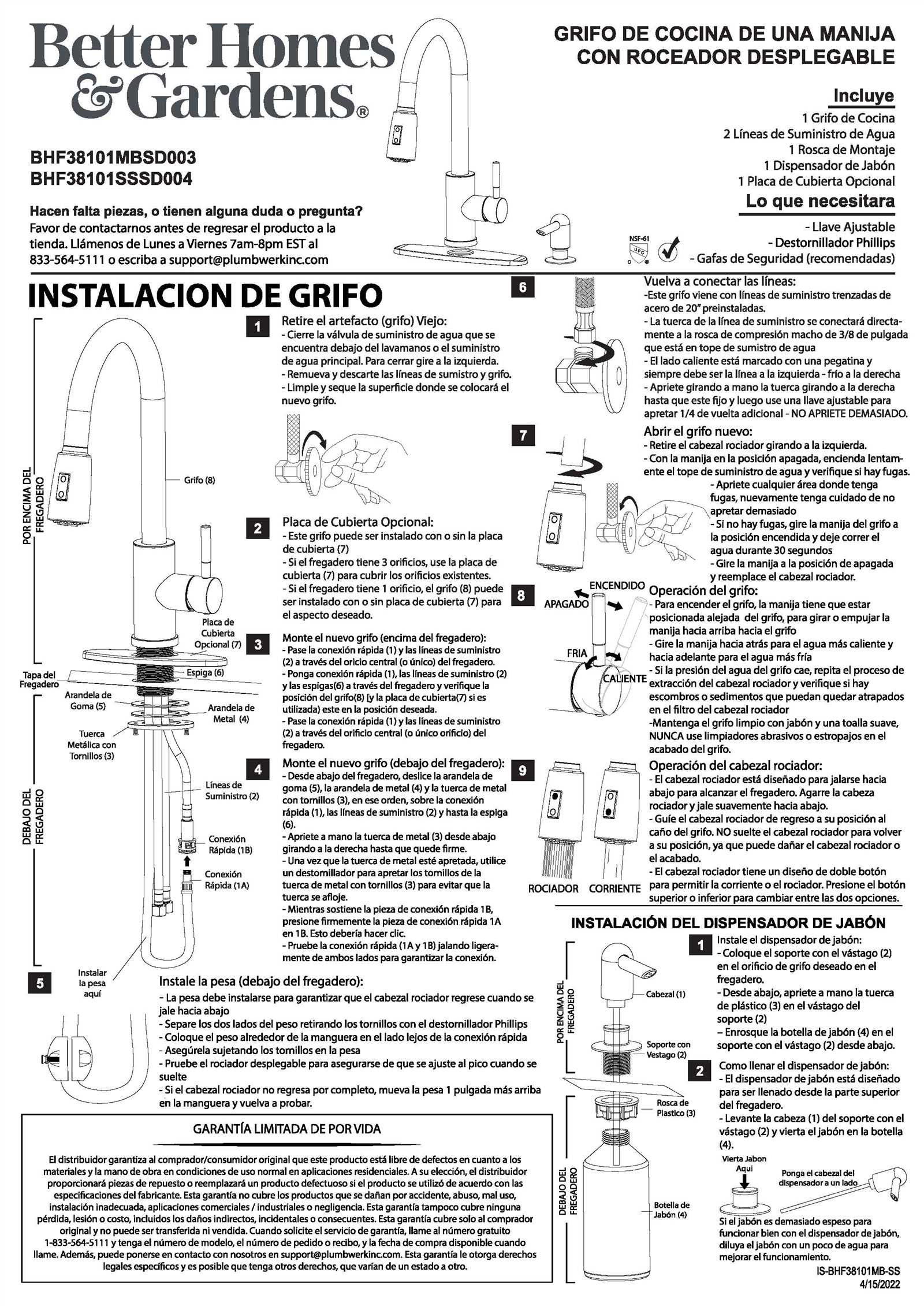 glacier bay faucet instruction manual