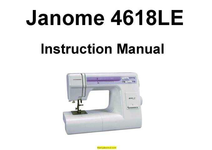 janome 4618le instruction manual