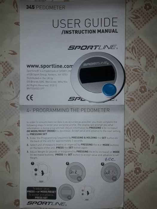 sportline pedometer instruction manual