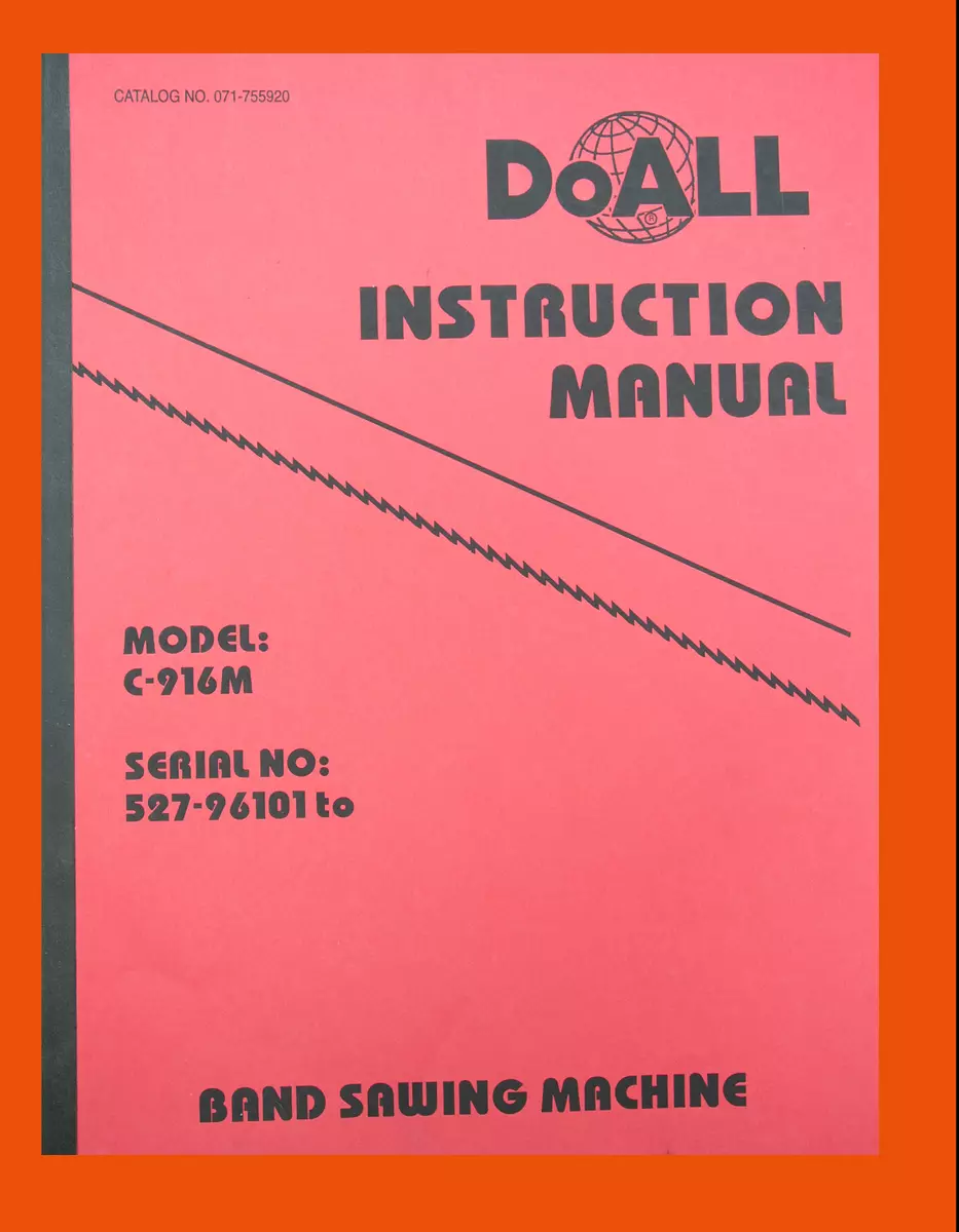 doall c 916m instruction manual