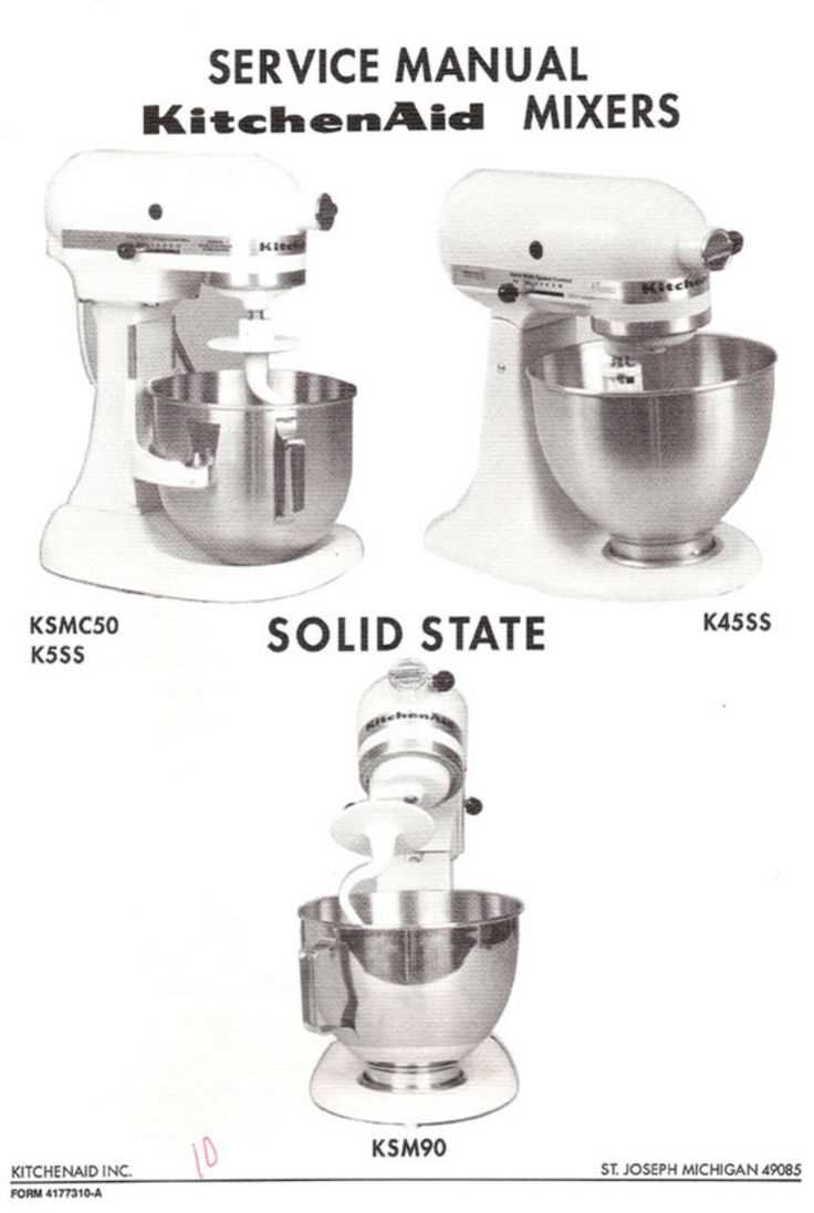 kitchenaid artisan stand mixer instruction manual