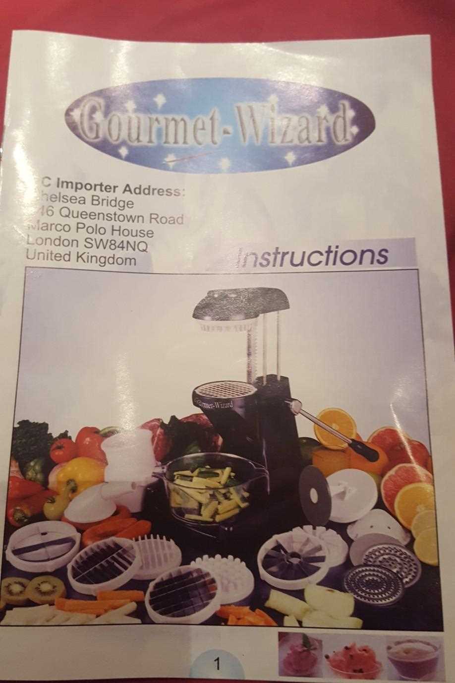 gourmet wizard instruction manual