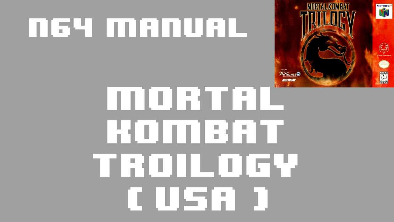 mortal kombat 11 instruction manual