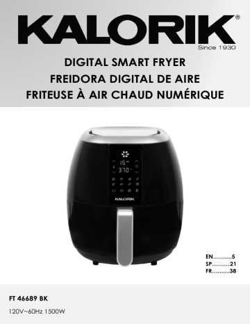 kalorik air fryer instruction manual