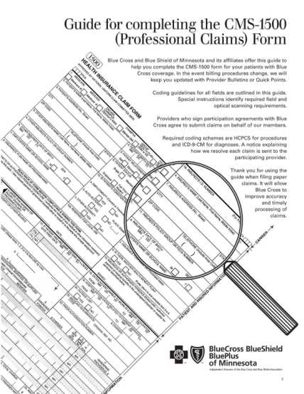 1500 health insurance claim form reference instruction manual