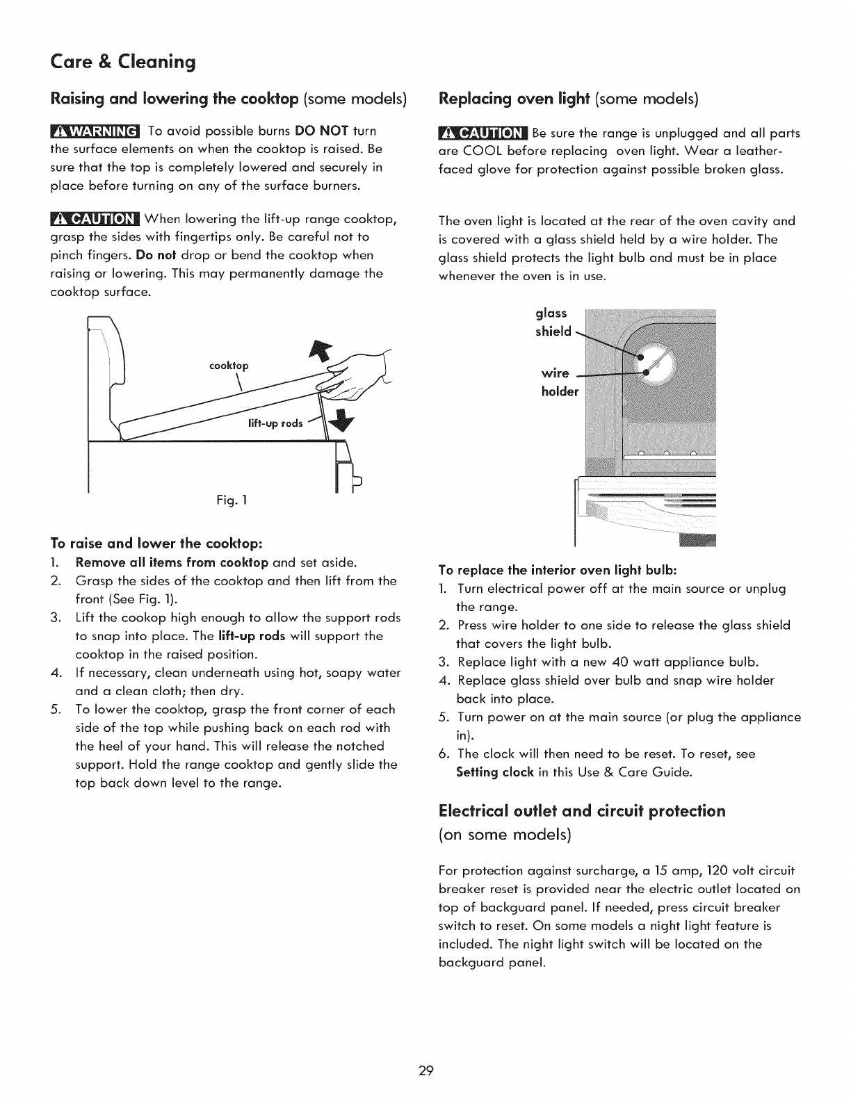 kenmore range instruction manual