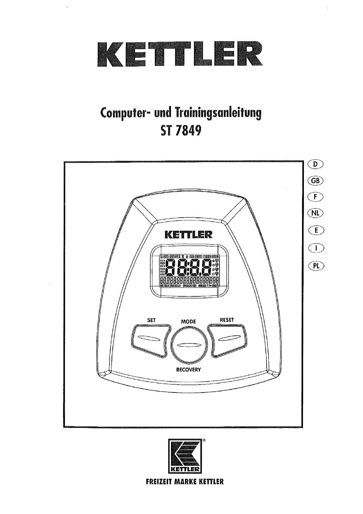 kettler cross trainer instruction manual