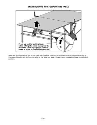 kettler ping pong table instruction manual