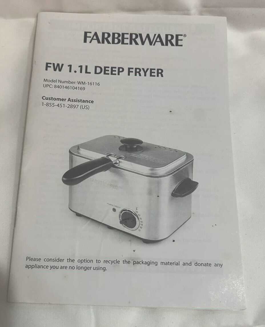 farberware deep fryer instruction manual