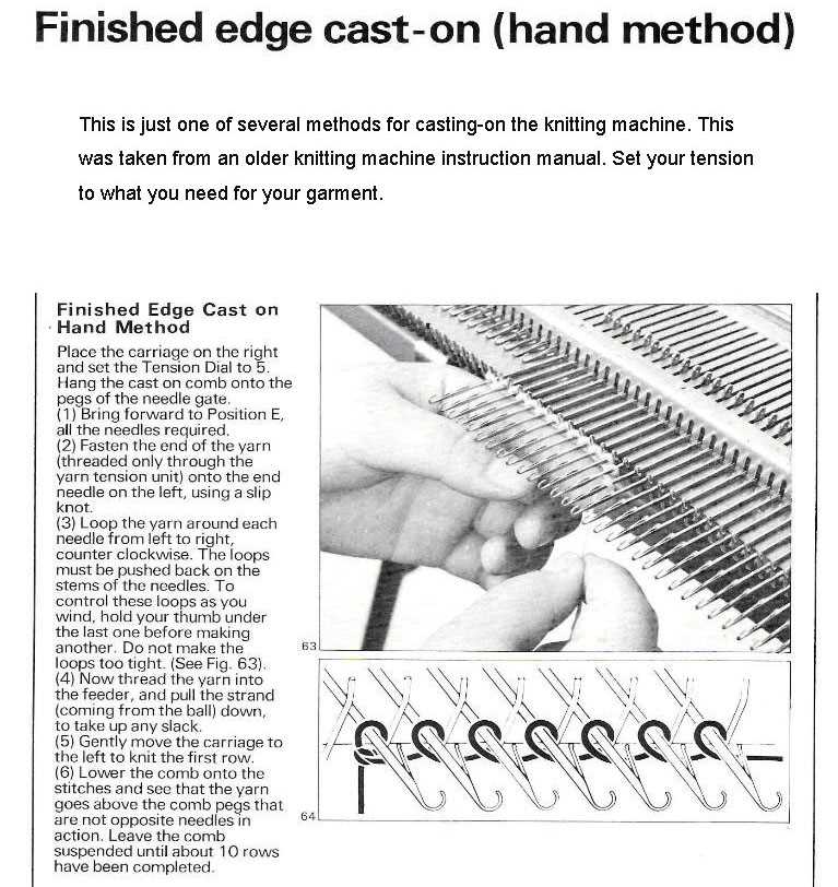 knitting machine instruction manual