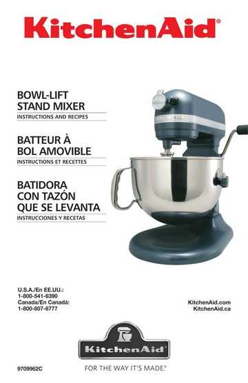 kitchenaid mixer instruction manual