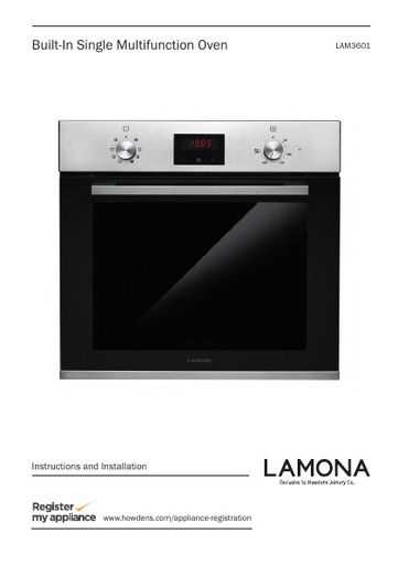 lamona oven instructions manual