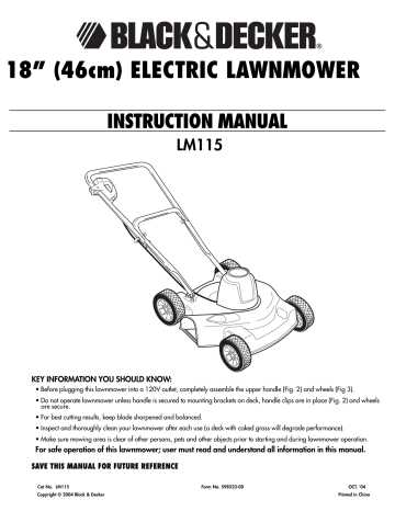 lawn mower instruction manual