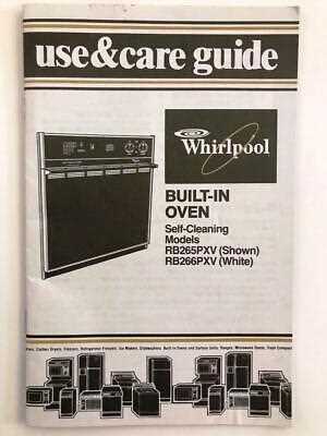 instruction manual for whirlpool oven