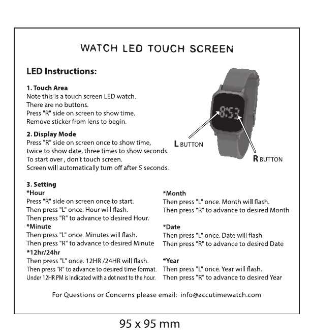 led watch instructions manual