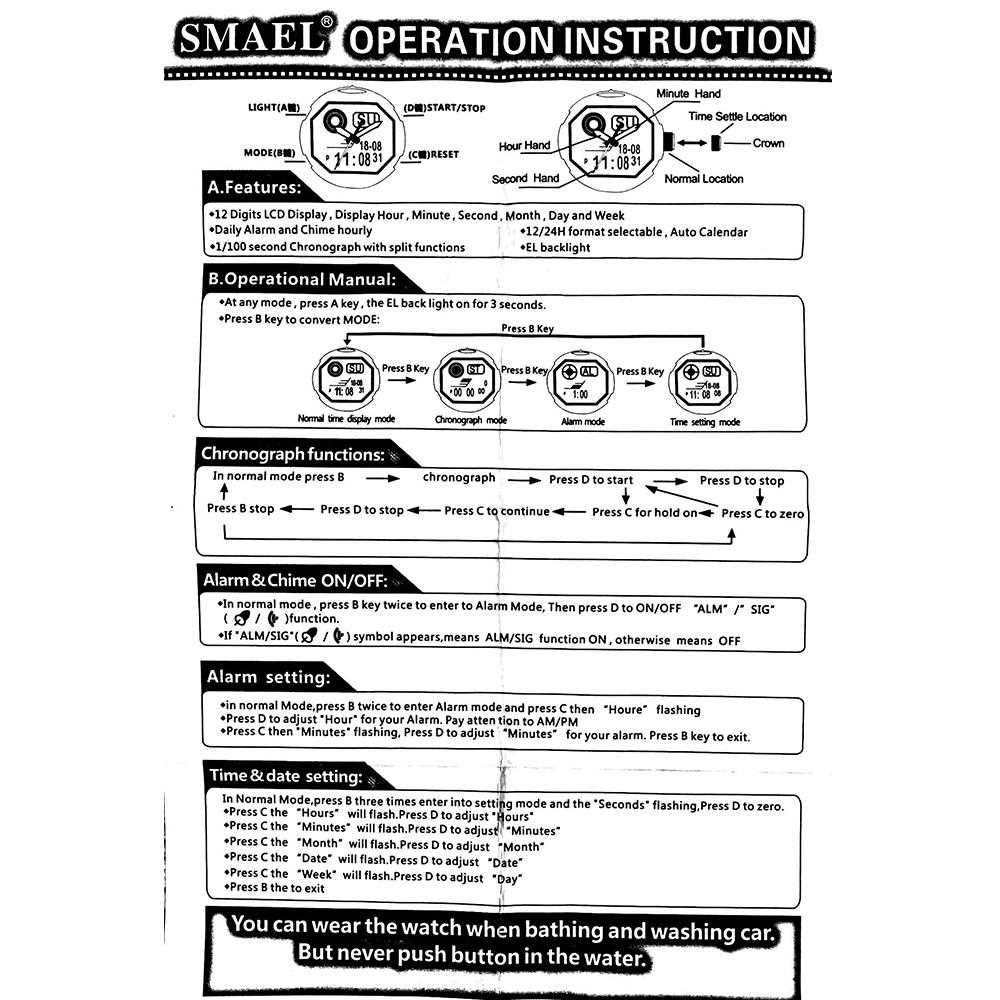 led watch instructions manual