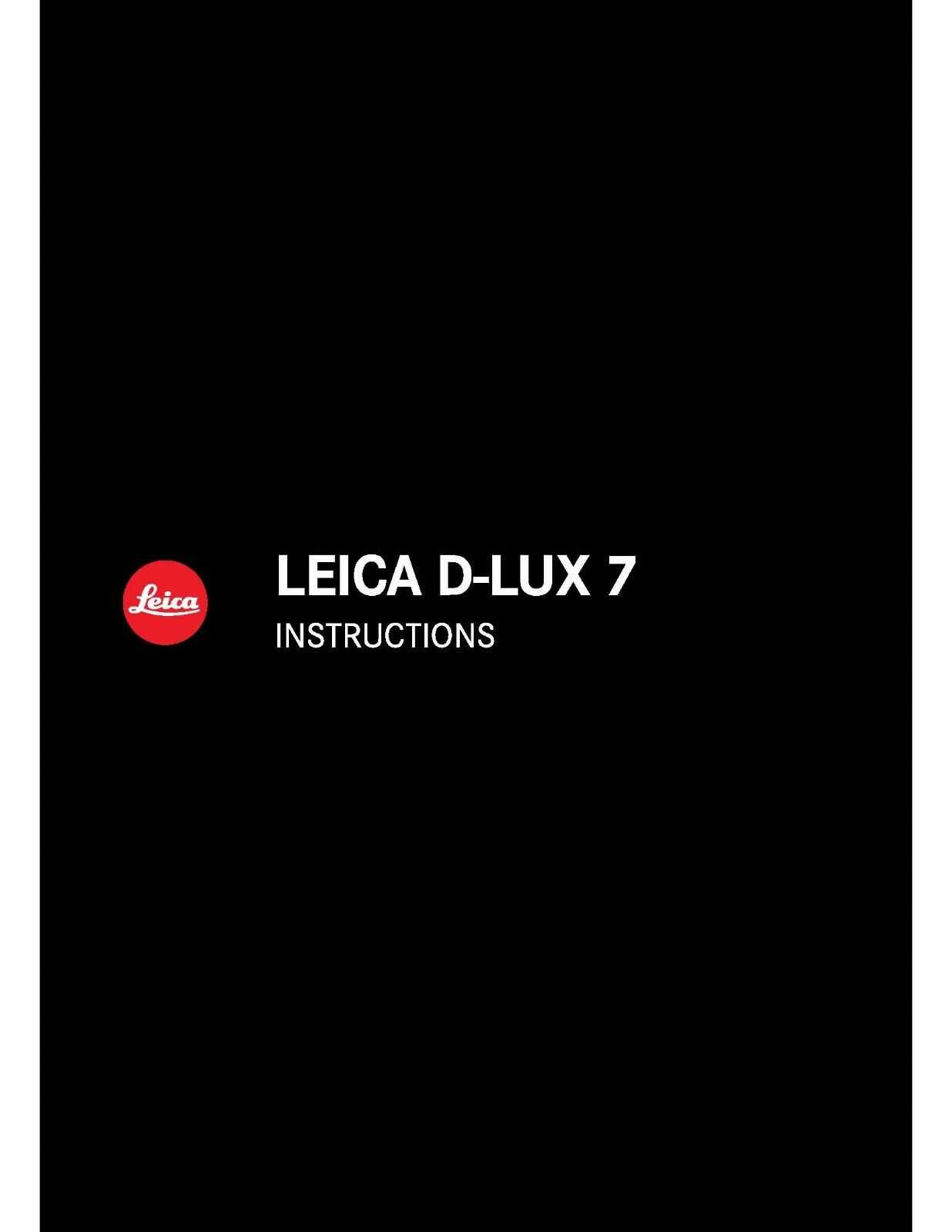 leica c lux instruction manual