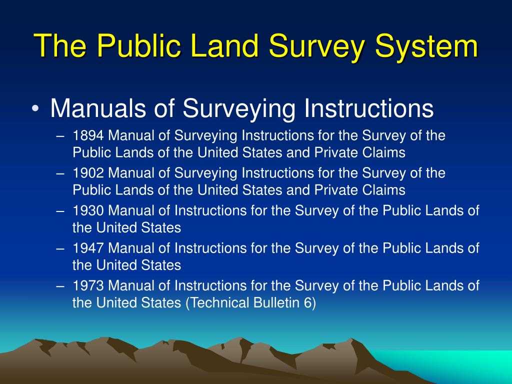 1973 manual of surveying instructions