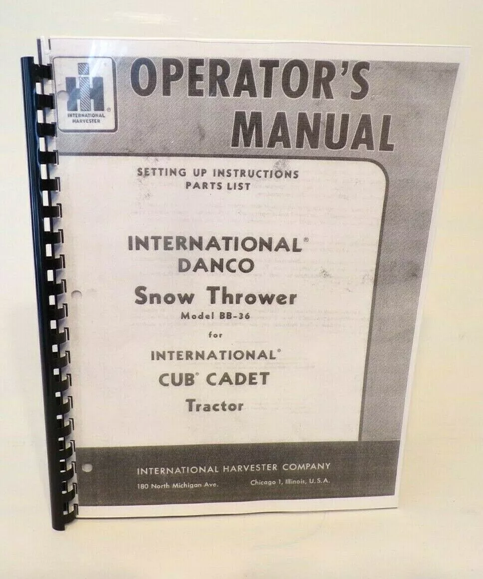 cub cadet snow blower attachment instruction manual