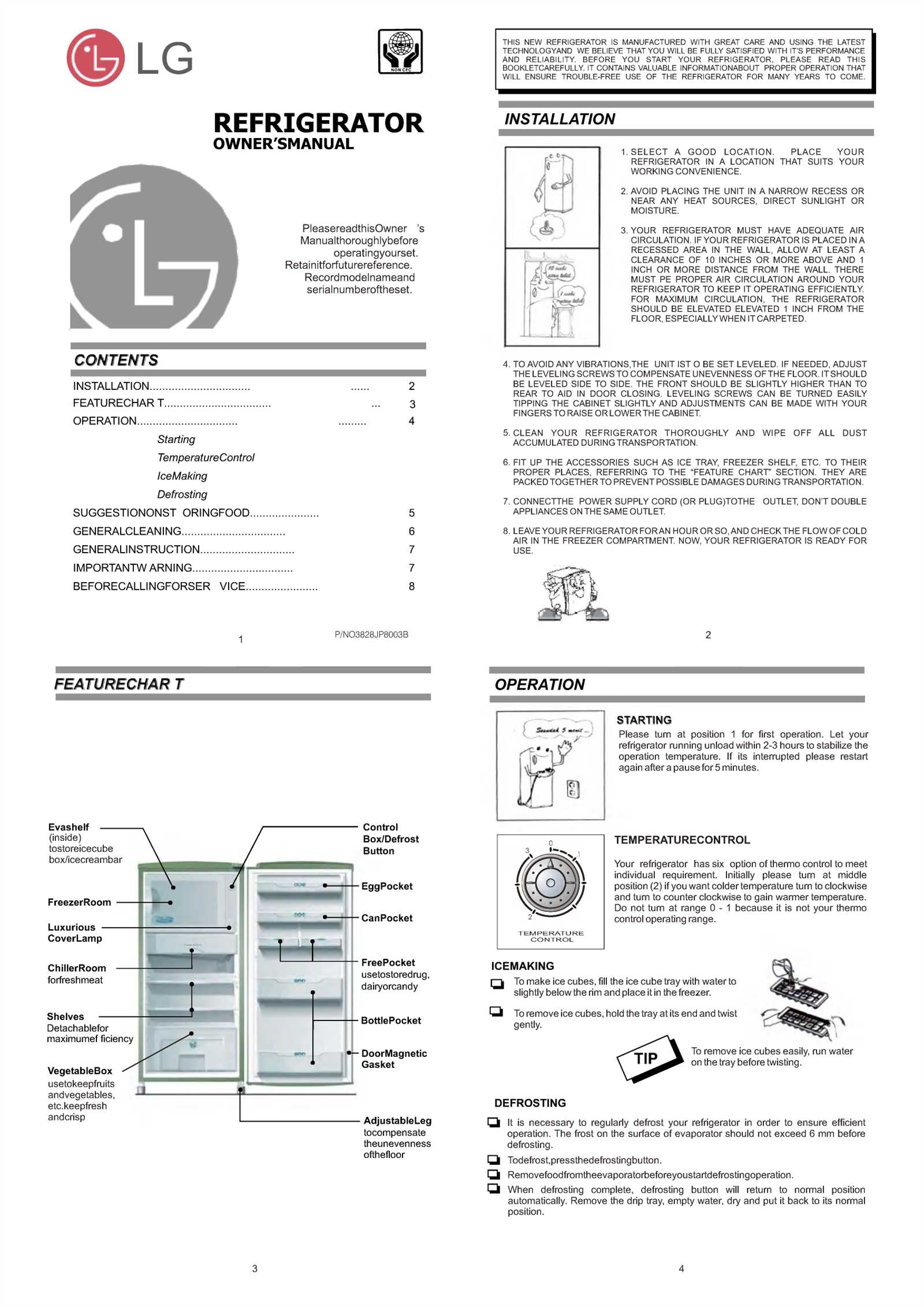 lg refrigerator instruction manual